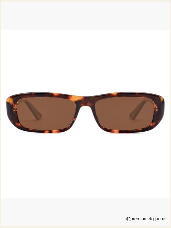 Retro Rectangular Polarized Sunglasses Narrow Y2K Frame UV400 Protection Unisex main image 6